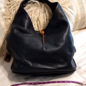 UGG brand. Black Pebbled calf leather, shoulder strap hobo handbag